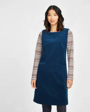 Teal Sleeveless Cord Pinafore