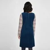 Teal Sleeveless Cord Pinafore