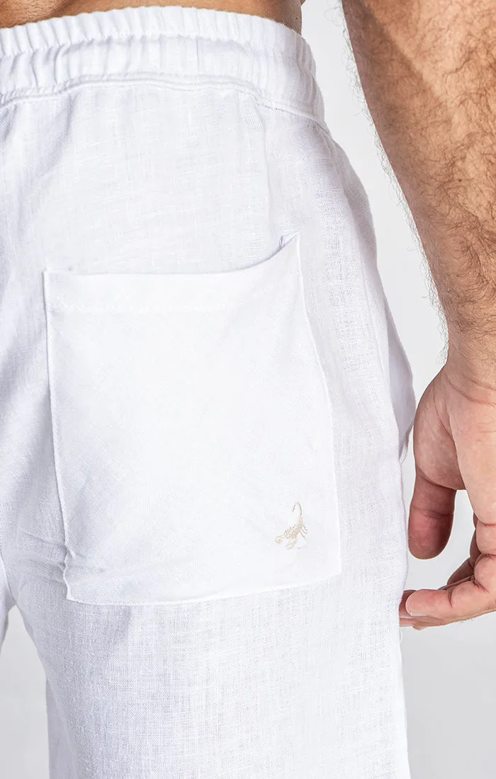 White Linen Shorts