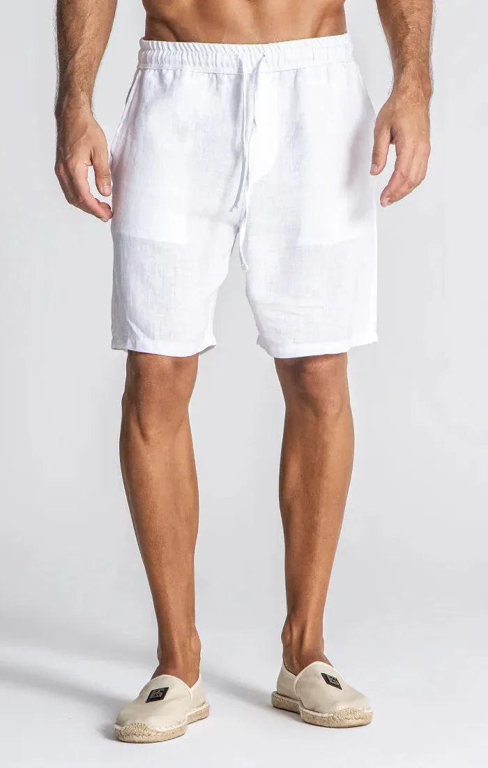 White Linen Shorts