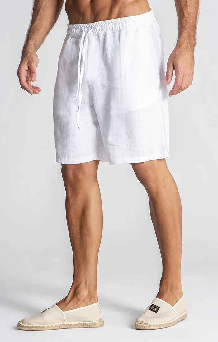 White Linen Shorts