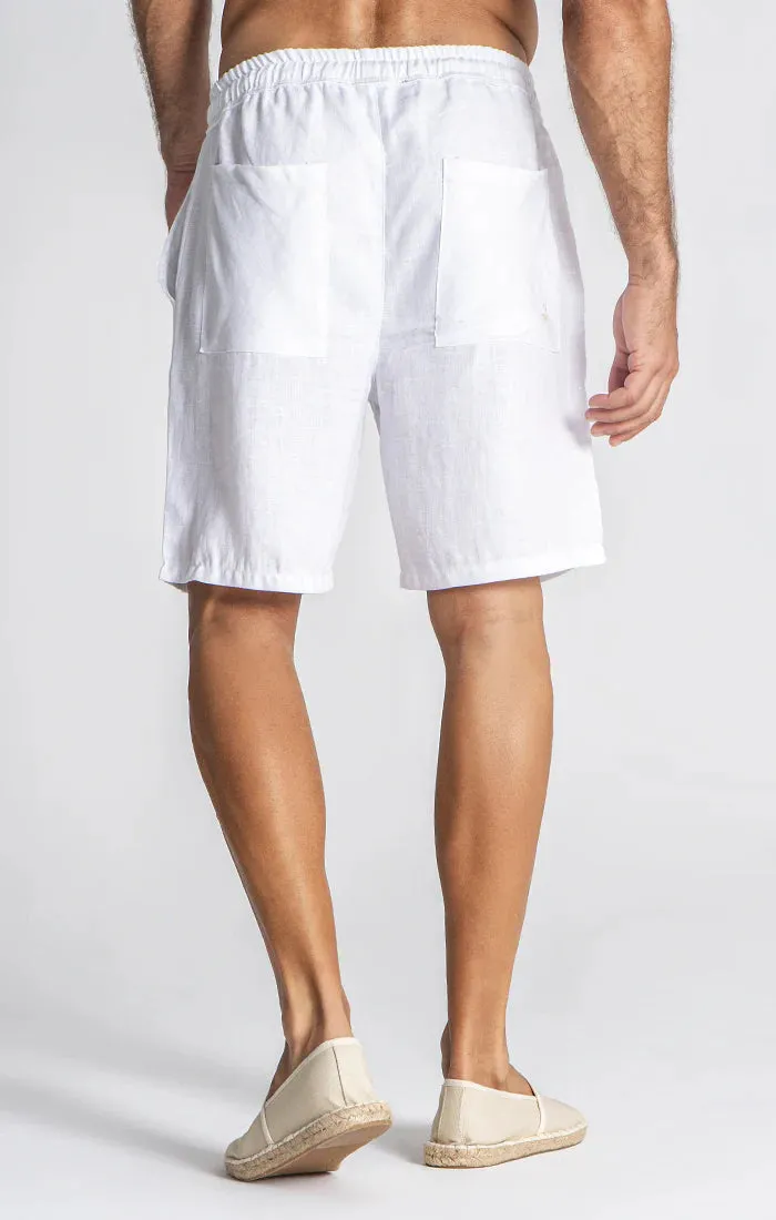 White Linen Shorts
