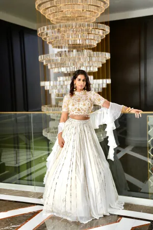 White Maheem Lehenga Set