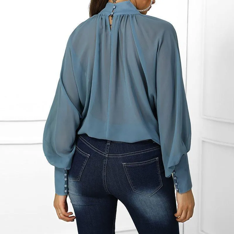 Women Chiffon Blouse, Batwing Sleeves