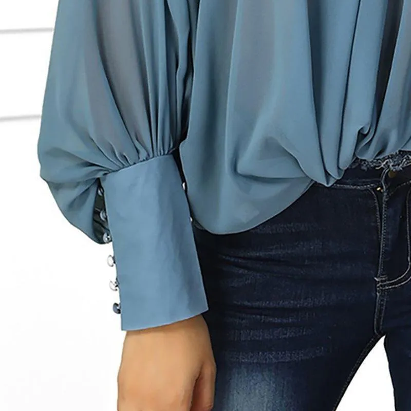 Women Chiffon Blouse, Batwing Sleeves