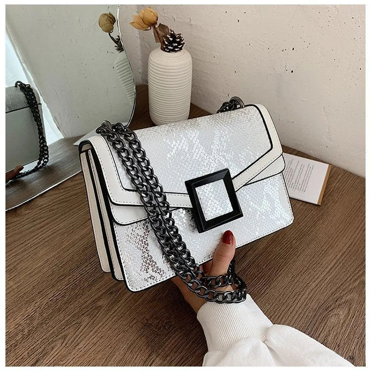 Women's Snake Print Square Shoulder Bag Crossbody Bags
