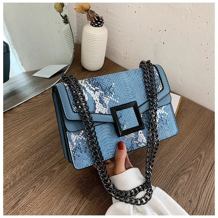 Women's Snake Print Square Shoulder Bag Crossbody Bags