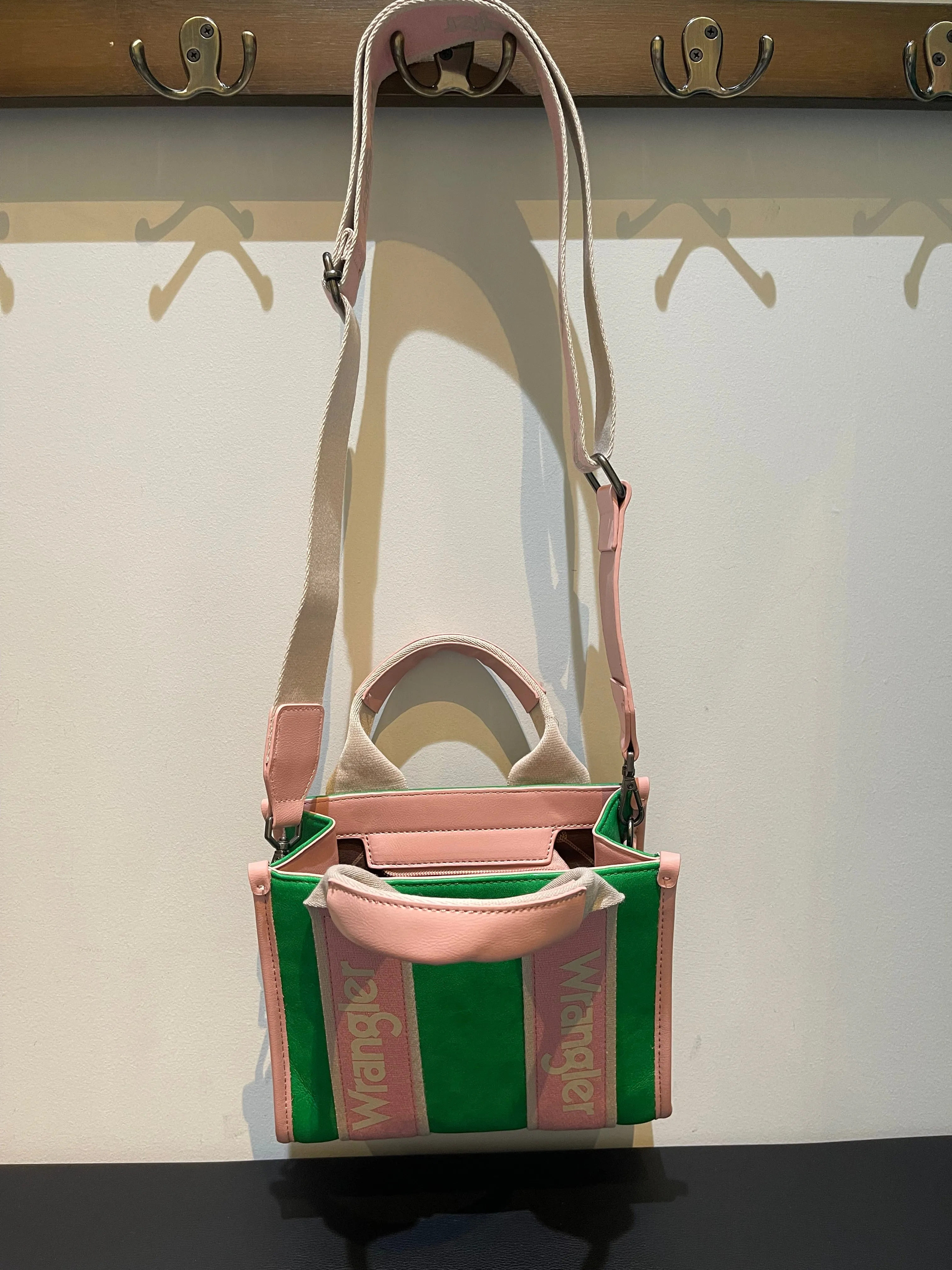 Wrangler Color Block Small Tote/Crossbody -Green